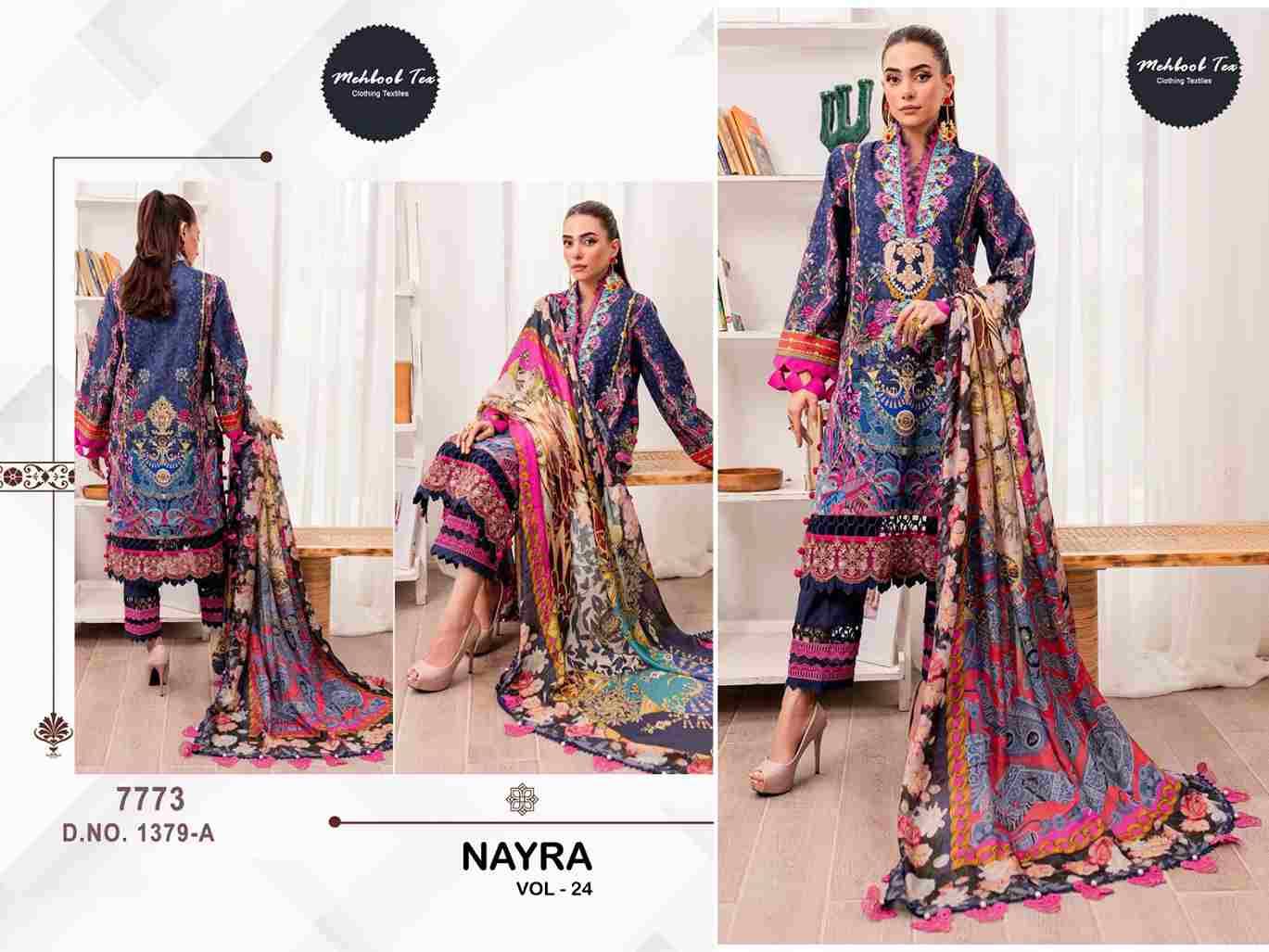 Nayra Vol-24 By Mehboob Tex 1379-A To 1379-B Series Beautiful Pakistani Suits Stylish Fancy Colorful Party Wear & Occasional Wear Pure Cotton Embroidered Dresses At Wholesale Price