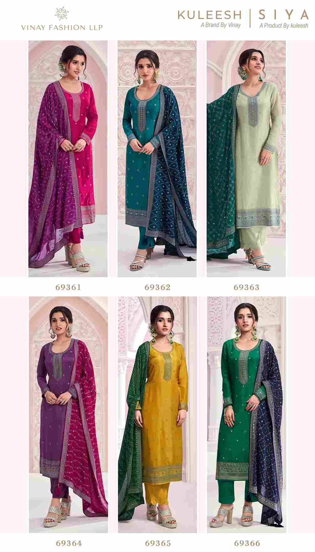 Siya By Vinay Fashion 69361 To 69366 Series Designer Festive Festive Suits Collection Beautiful Stylish Fancy Colorful Party Wear & Occasional Wear Silk Dresses At Wholesale Price