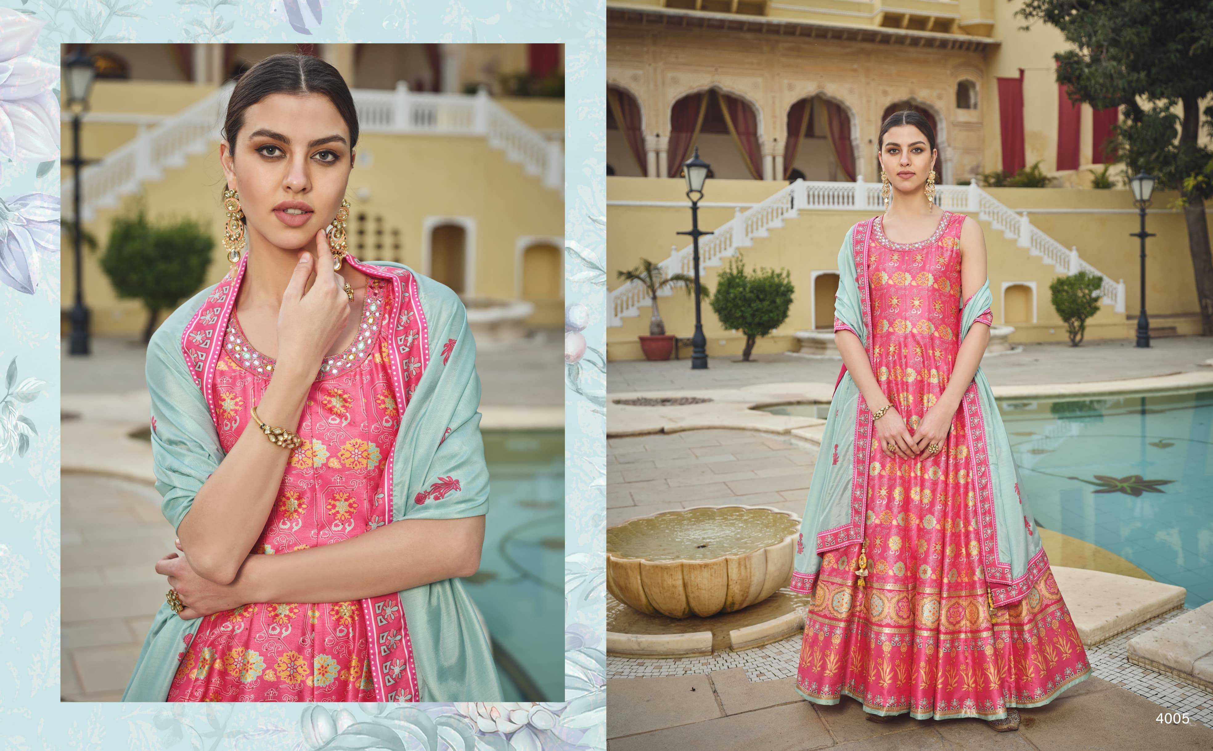 Peshwai By Virasat 4001 To 4006 Series Beautiful Stylish Fancy Colorful Casual Wear & Ethnic Wear Silk Gowns With Dupatta At Wholesale Price