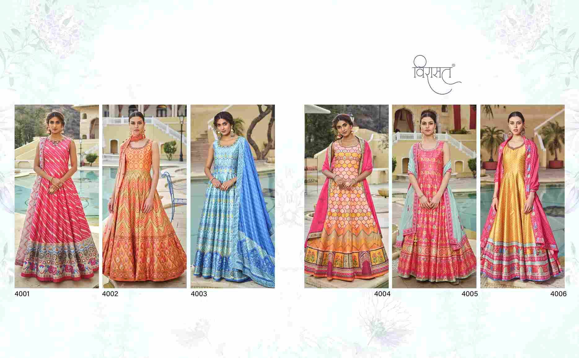 Peshwai By Virasat 4001 To 4006 Series Beautiful Stylish Fancy Colorful Casual Wear & Ethnic Wear Silk Gowns With Dupatta At Wholesale Price