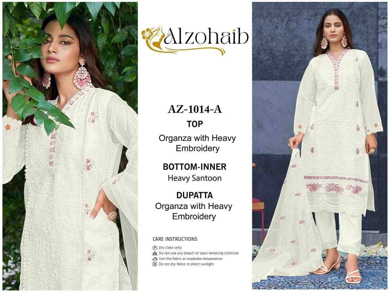 Alzohaib-1014 Colours By Alzohaib 1014-A To 1014-D Series Wholesale Designer Pakistani Suits Collection Beautiful Stylish Fancy Colorful Party Wear & Occasional Wear Organza Dresses At Wholesale Price