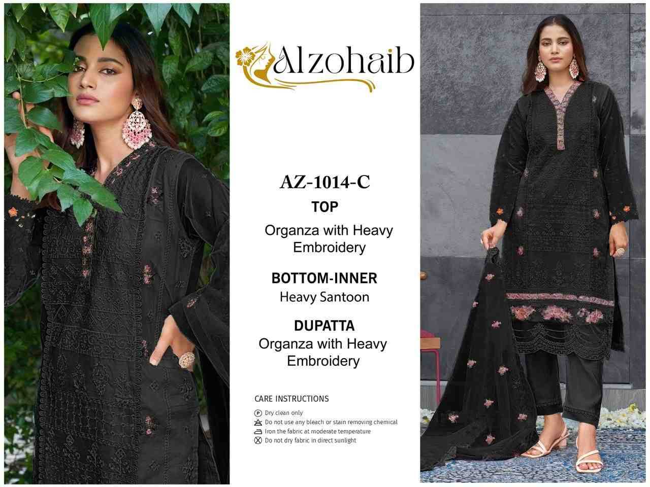 Alzohaib-1014 Colours By Alzohaib 1014-A To 1014-D Series Wholesale Designer Pakistani Suits Collection Beautiful Stylish Fancy Colorful Party Wear & Occasional Wear Organza Dresses At Wholesale Price