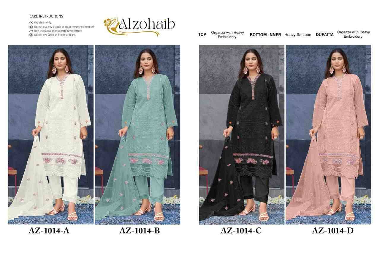 Alzohaib-1014 Colours By Alzohaib 1014-A To 1014-D Series Wholesale Designer Pakistani Suits Collection Beautiful Stylish Fancy Colorful Party Wear & Occasional Wear Organza Dresses At Wholesale Price