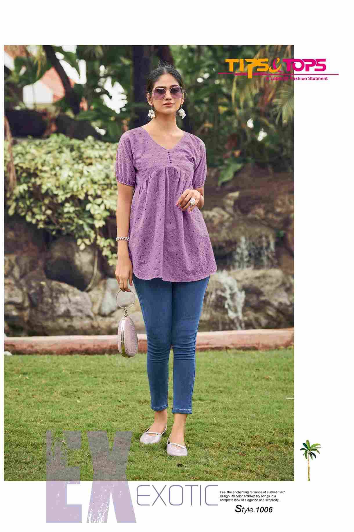 Rainbow By Tips And Tops 1001 To 1006 Series Designer Stylish Fancy Colorful Beautiful Party Wear & Ethnic Wear Collection Cotton Tops At Wholesale Price