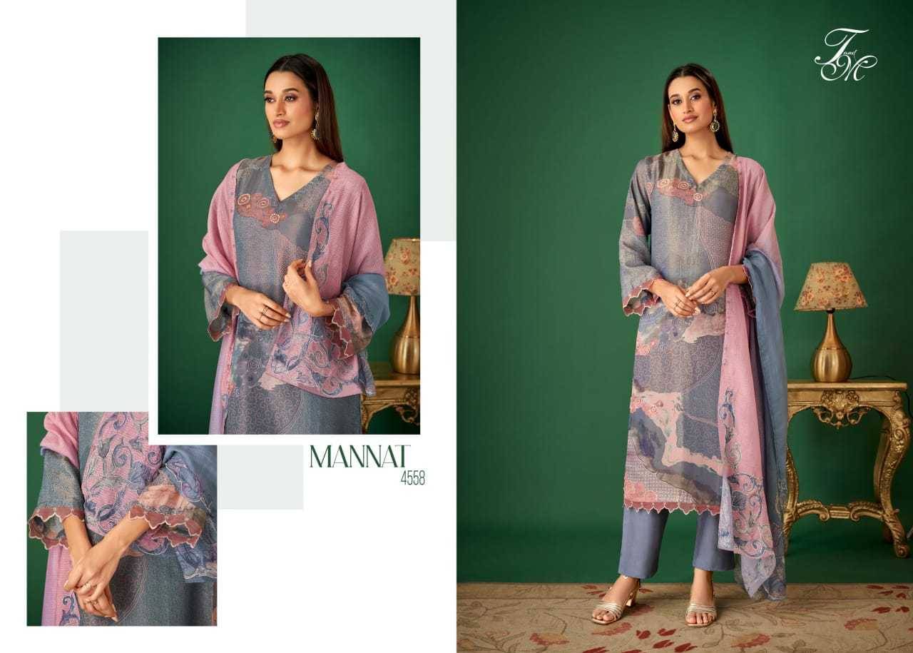 Mannat By T And M Designer Studio Beautiful Festive Suits Colorful Stylish Fancy Casual Wear & Ethnic Wear Simmer Tissue Print Dresses At Wholesale Price