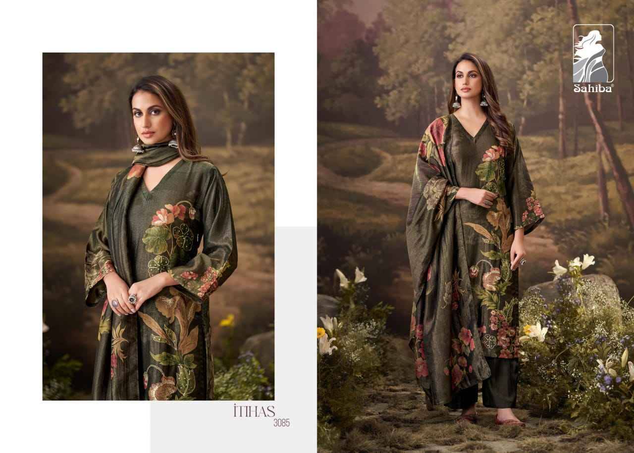 Itihas By Sahiba Fabrics Beautiful Festive Suits Colorful Stylish Fancy Casual Wear & Ethnic Wear Simmer Tissue Dresses At Wholesale Price