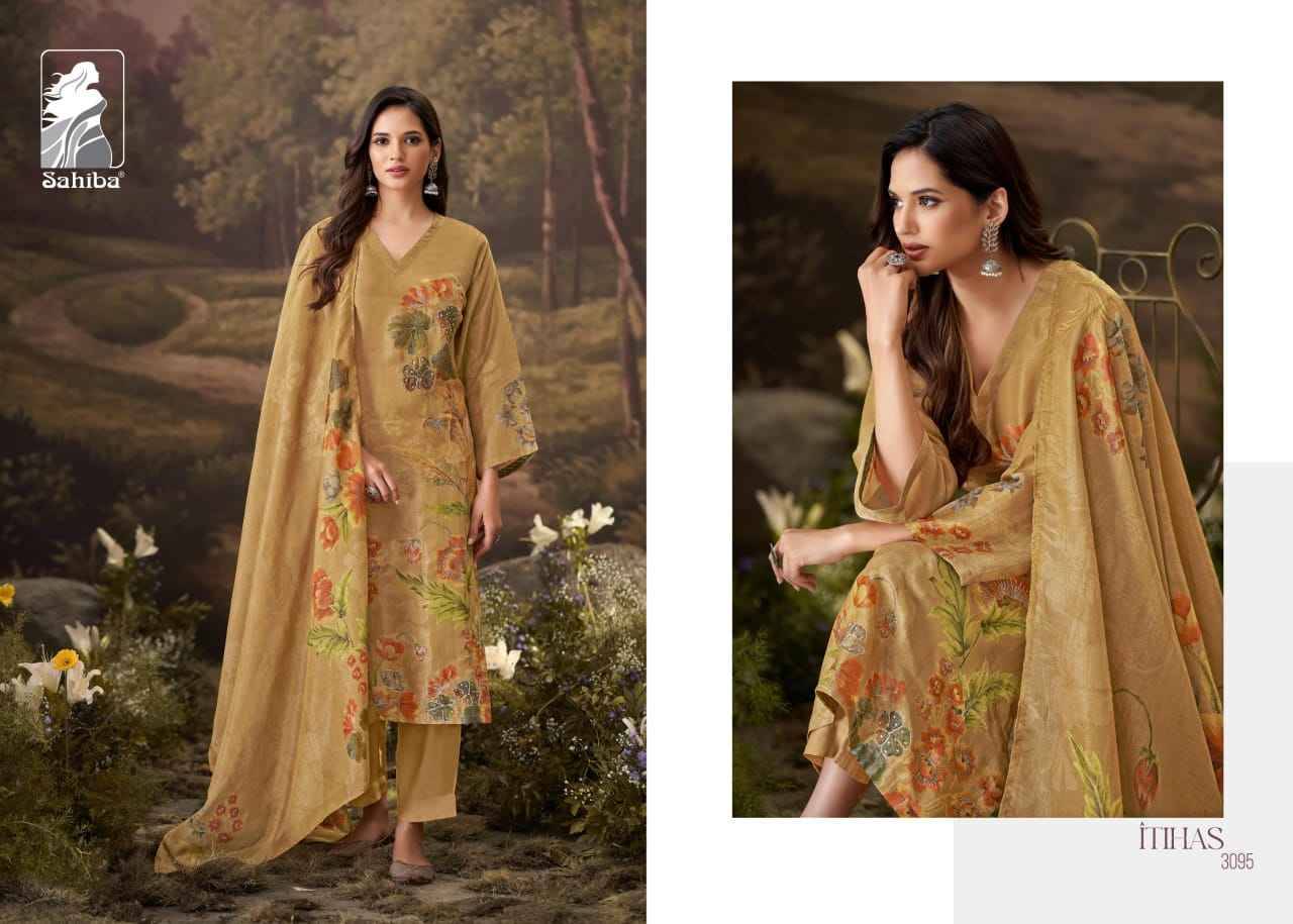 Itihas By Sahiba Fabrics Beautiful Festive Suits Colorful Stylish Fancy Casual Wear & Ethnic Wear Simmer Tissue Dresses At Wholesale Price