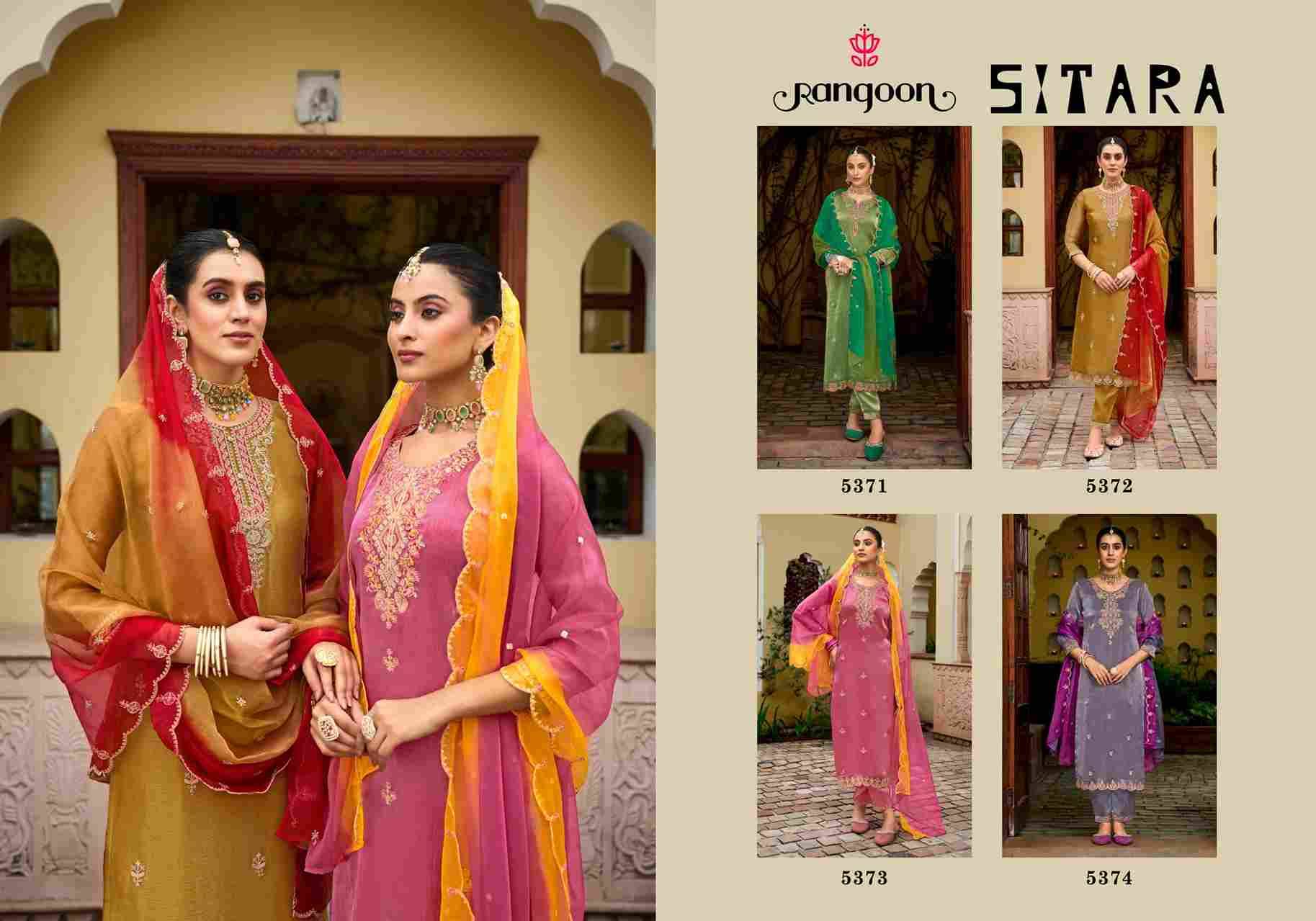 Sitara By Rangoon 5371 To 5374 Series Beautiful Festive Suits Colorful Stylish Fancy Casual Wear & Ethnic Wear Silk With Work Dresses At Wholesale Price