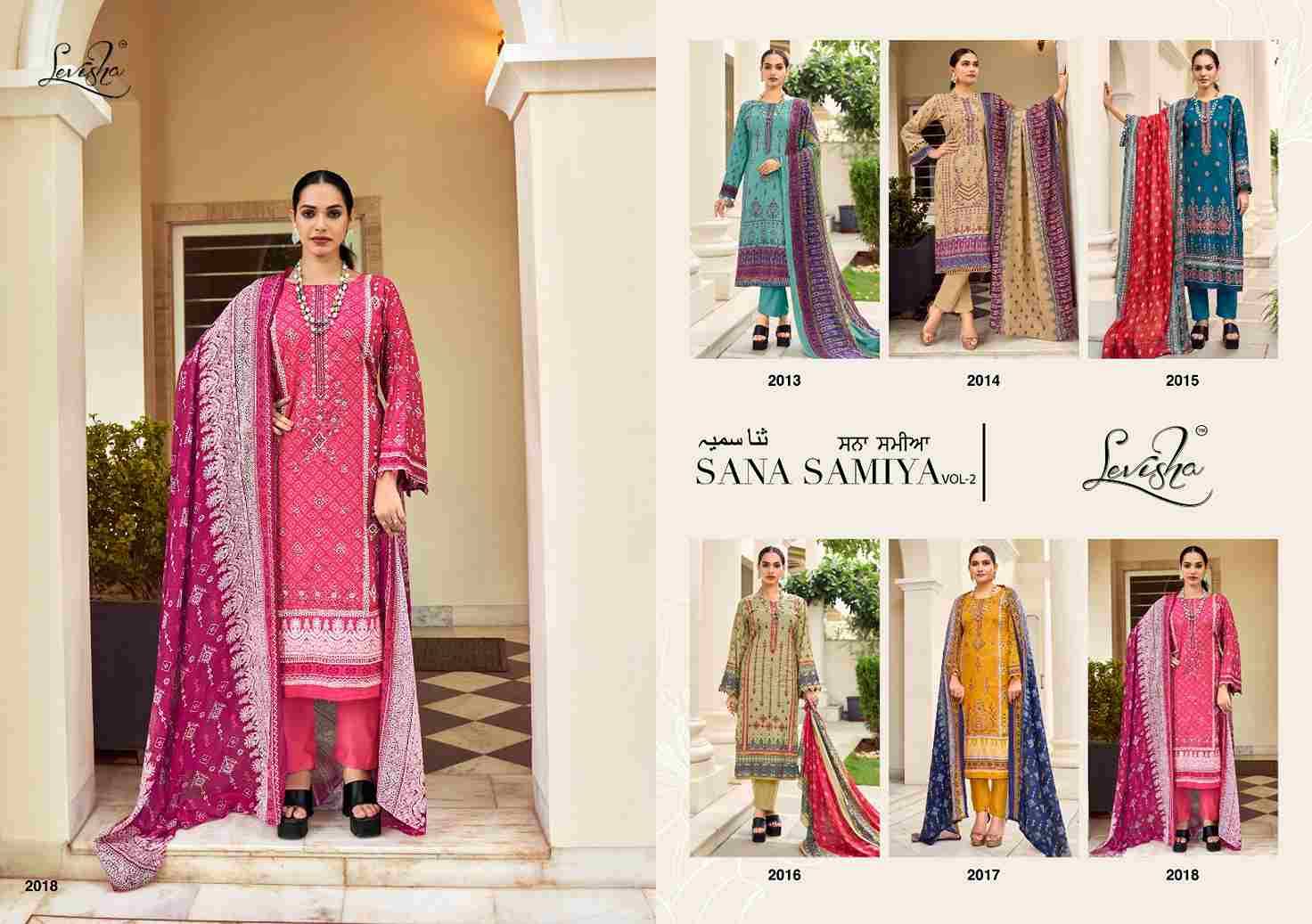 Sana Samiya Vol-2 By Levisha 2013 To 2018 Series Festive Suits Beautiful Fancy Colorful Stylish Party Wear & Occasional Wear Cambric Cotton Print Dresses At Wholesale Price