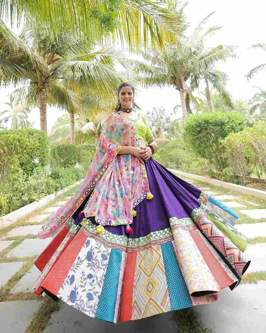 L-619 By Fashid Wholesale Navratri Wear Collection Beautiful Stylish Colorful Fancy Party Wear & Occasional Wear Pure Rayon Lehengas At Wholesale Price