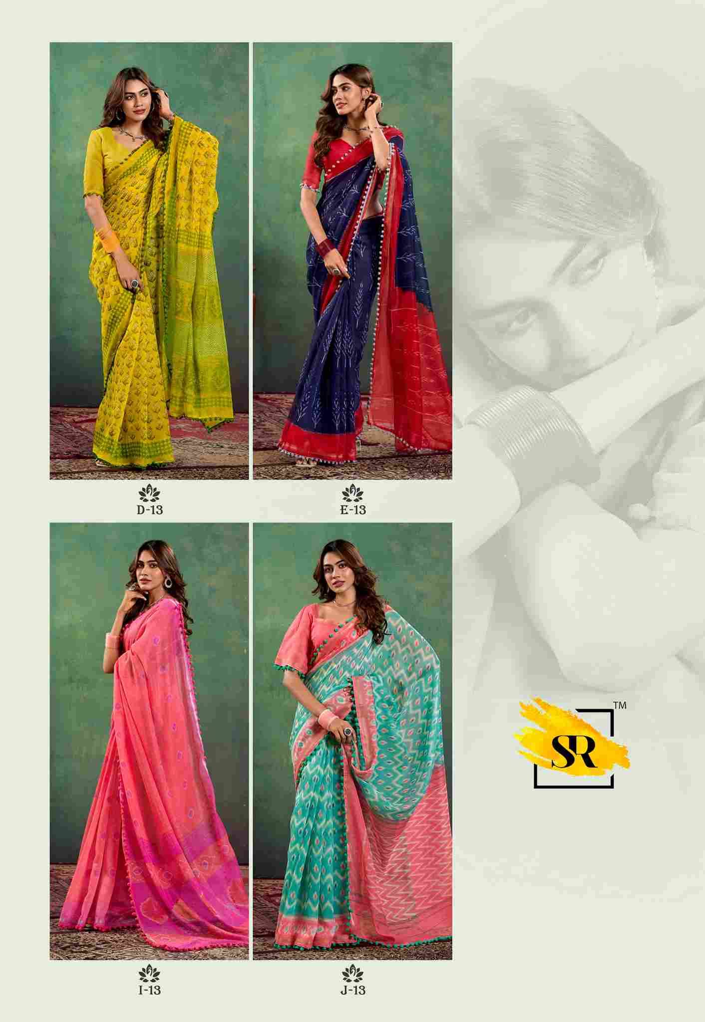 Pumpum Vol-13 By SR 13-A To 13-J Series Indian Traditional Wear Collection Beautiful Stylish Fancy Colorful Party Wear & Occasional Wear Mal Mal Cotton Sarees At Wholesale Price