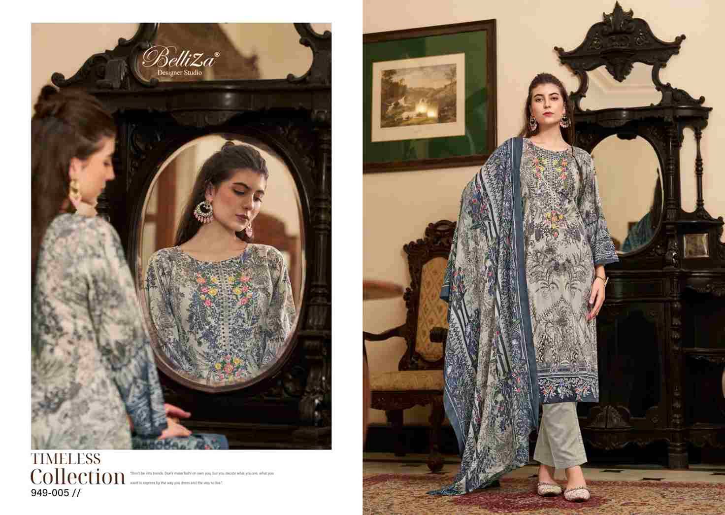 Naira Vol-67 By Belliza 949-001 To 949-008 Series Beautiful Festive Suits Stylish Fancy Colorful Casual Wear & Ethnic Wear Pure Cotton Print Dresses At Wholesale Price