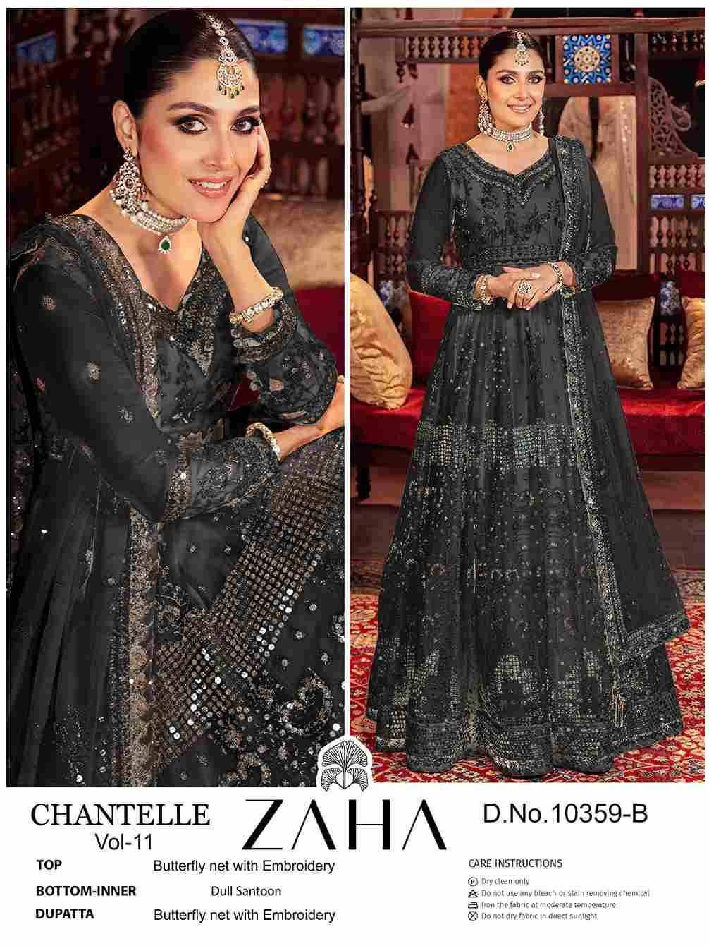 Chantelle Vol-11 By Zaha 10359- A To 10359-B Series Designer Pakistani Suits Beautiful Fancy Stylish Colorful Party Wear & Occasional Wear Net With Embroidery Dresses At Wholesale Price