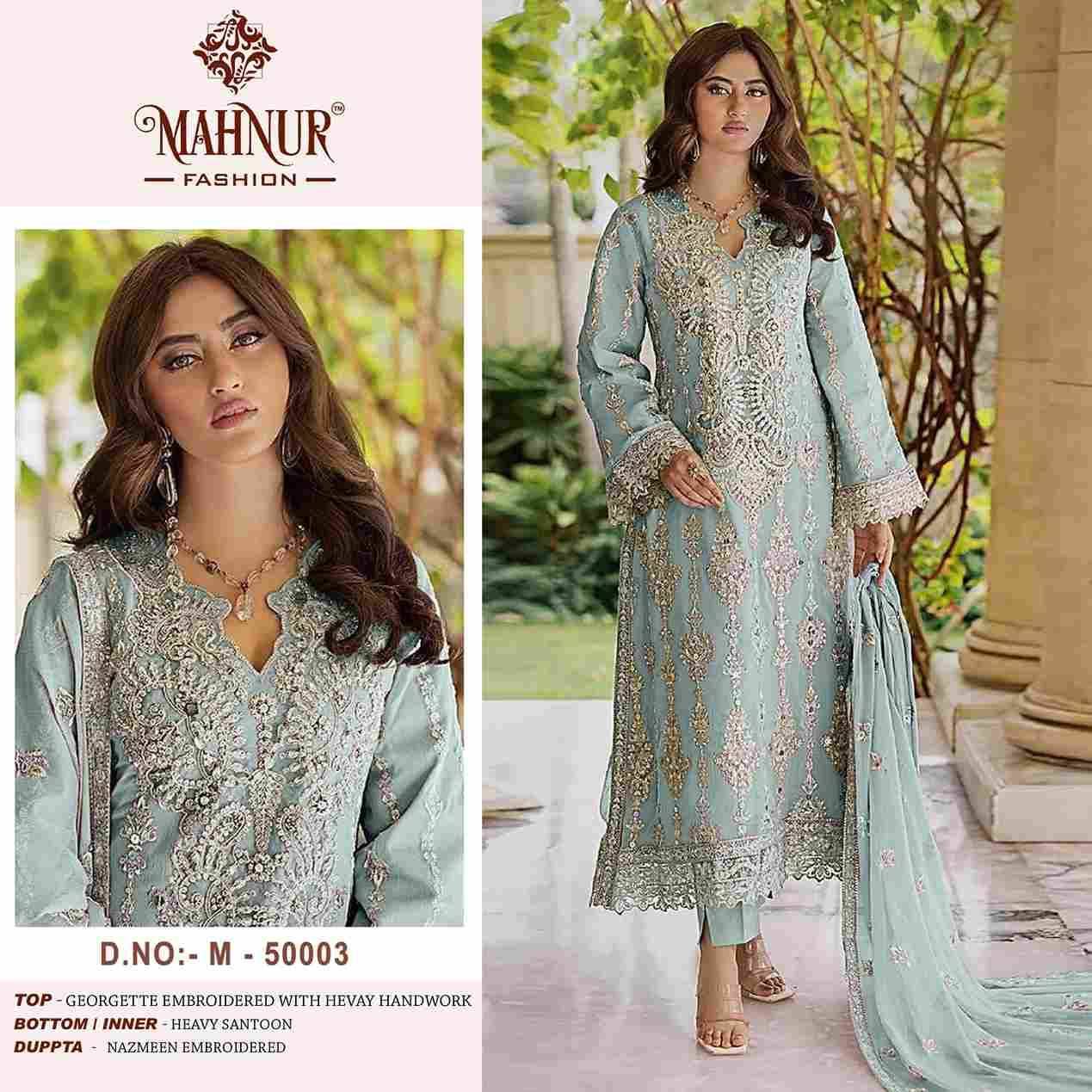 Mahnur Vol-50 By Mahnur Fashion 50001 To 50003 Series Beautiful Pakistani Suits Colorful Stylish Fancy Casual Wear & Ethnic Wear Georgette Dresses At Wholesale Price