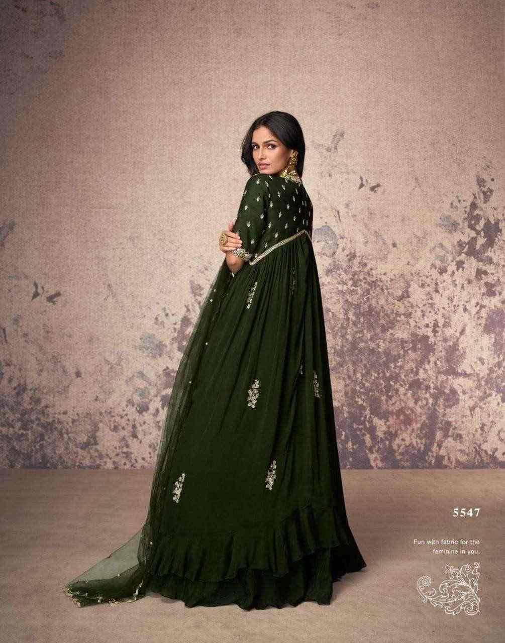 Aroma By Sayuri 5546 To 5548 Series Designer Stylish Fancy Colorful Beautiful Party Wear & Ethnic Wear Collection Chinnon Silk Gown With Dupatta At Wholesale Price