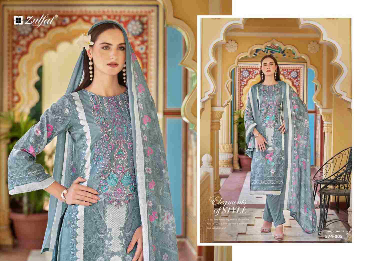 Shabad By Zulfat 574-001 To 574-008 Series Beautiful Festive Suits Stylish Fancy Colorful Casual Wear & Ethnic Wear Pure Cotton Print Dresses At Wholesale Price