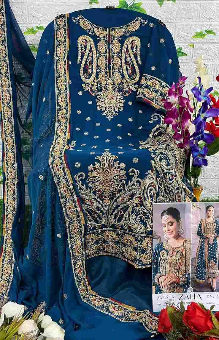 Aaeesha 10113 Colours By Zaha 10113-A To 10113-D Series Beautiful Pakistani Suits Colorful Stylish Fancy Casual Wear & Ethnic Wear Faux Georgette Embroidered Dresses At Wholesale Price