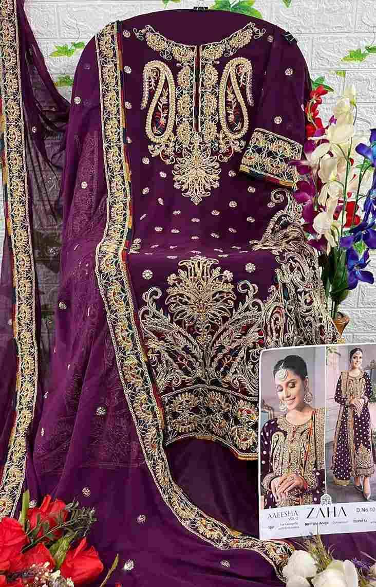 Aaeesha 10113 Colours By Zaha 10113-A To 10113-D Series Beautiful Pakistani Suits Colorful Stylish Fancy Casual Wear & Ethnic Wear Faux Georgette Embroidered Dresses At Wholesale Price