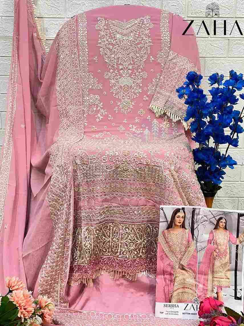 Sersha Vol-6 By Zaha 10288-A To 10288-C Series Beautiful Pakistani Suits Stylish Fancy Colorful Party Wear & Occasional Wear Faux Georgette Embroidered Dresses At Wholesale Price