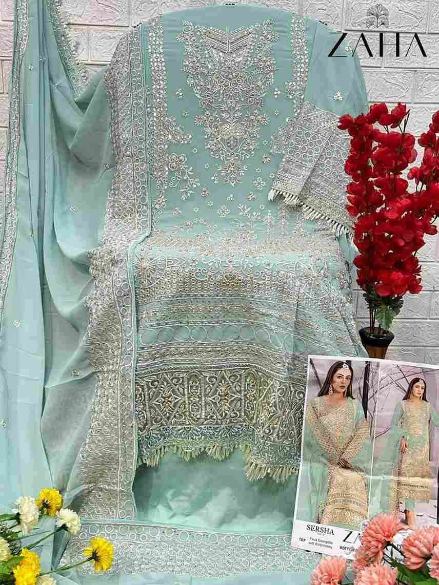 Sersha Vol-6 By Zaha 10288-A To 10288-C Series Beautiful Pakistani Suits Stylish Fancy Colorful Party Wear & Occasional Wear Faux Georgette Embroidered Dresses At Wholesale Price