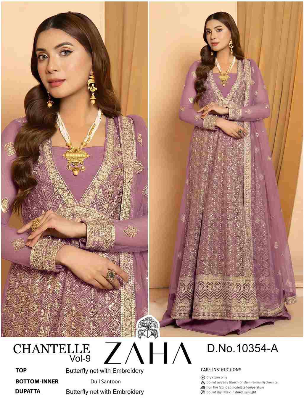 Chantelle Vol-8 By Zaha 10354-A To 10354-B Series Designer Pakistani Suits Beautiful Fancy Stylish Colorful Party Wear & Occasional Wear Net With Embroidery Dresses At Wholesale Price