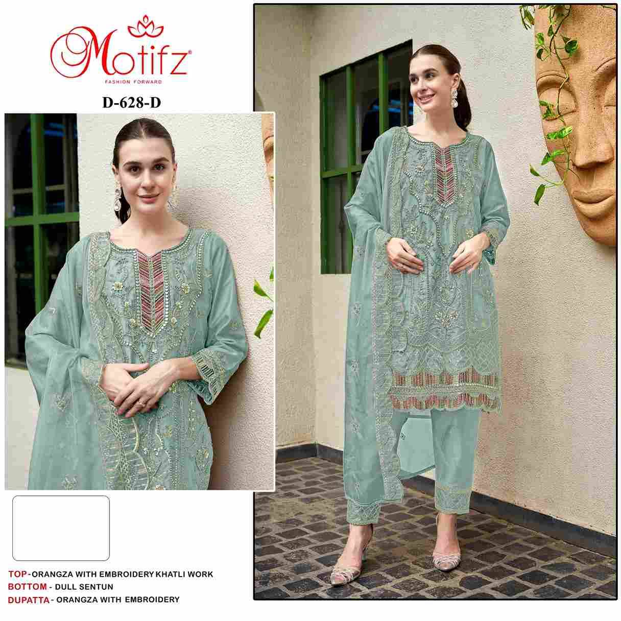 Motifz Hit Design 628 Colours By Motifz 628-A To 628-D Series Beautiful Pakistani Suits Colorful Stylish Fancy Casual Wear & Ethnic Wear Organza Dresses At Wholesale Price