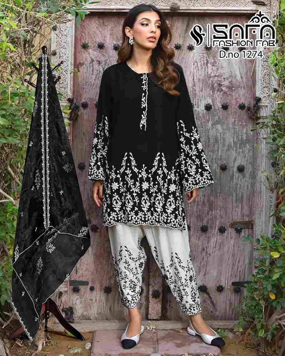 Safa Hit Design 1274 By Safa Fashion Beautiful Pakistani Suits Colorful Stylish Fancy Casual Wear & Ethnic Wear Viscose Embroidered Dresses At Wholesale Price