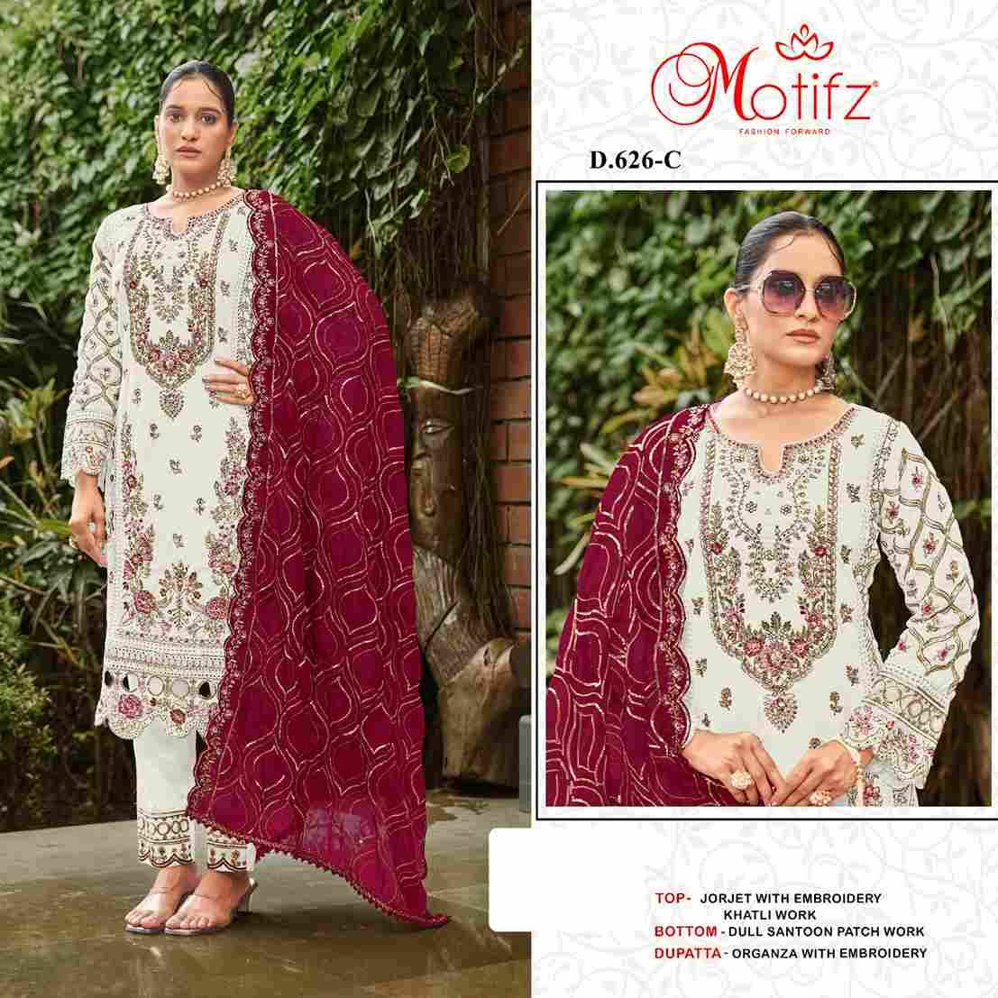 Motifz Hit Design 626 Colours By Motifz 626-A To 626-D Series Beautiful Pakistani Suits Colorful Stylish Fancy Casual Wear & Ethnic Wear Georgette Dresses At Wholesale Price