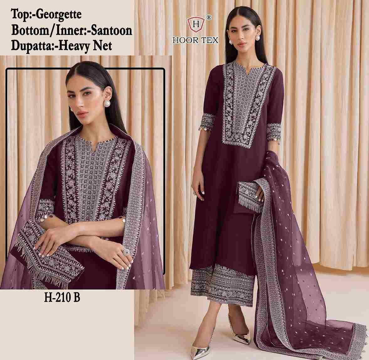 Hoor Tex Hit Design H-210 Colours By Hoor Tex H-210-A To H-210-E Series Designer Festive Pakistani Suits Collection Beautiful Stylish Fancy Colorful Party Wear & Occasional Wear Georgette Embroidered Dresses At Wholesale Price