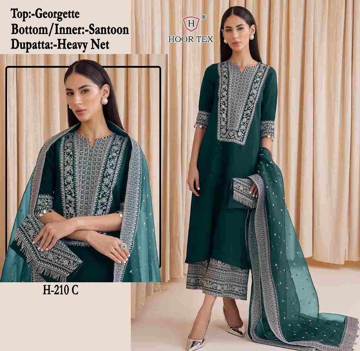 Hoor Tex Hit Design H-210 Colours By Hoor Tex H-210-A To H-210-E Series Designer Festive Pakistani Suits Collection Beautiful Stylish Fancy Colorful Party Wear & Occasional Wear Georgette Embroidered Dresses At Wholesale Price