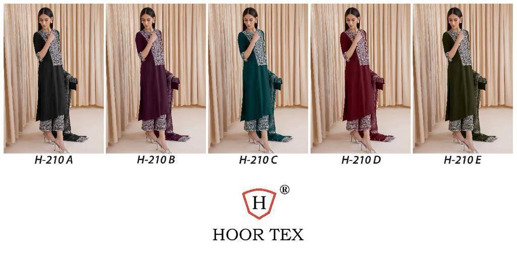 Hoor Tex Hit Design H-210 Colours By Hoor Tex H-210-A To H-210-E Series Designer Festive Pakistani Suits Collection Beautiful Stylish Fancy Colorful Party Wear & Occasional Wear Georgette Embroidered Dresses At Wholesale Price