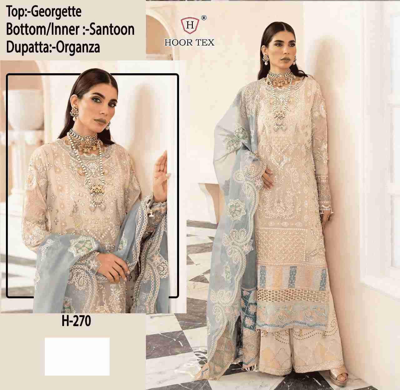 Hoor Tex Hit Design H-270 By Hoor Tex Designer Festive Pakistani Suits Collection Beautiful Stylish Fancy Colorful Party Wear & Occasional Wear Georgette Embroidered Dresses At Wholesale Price