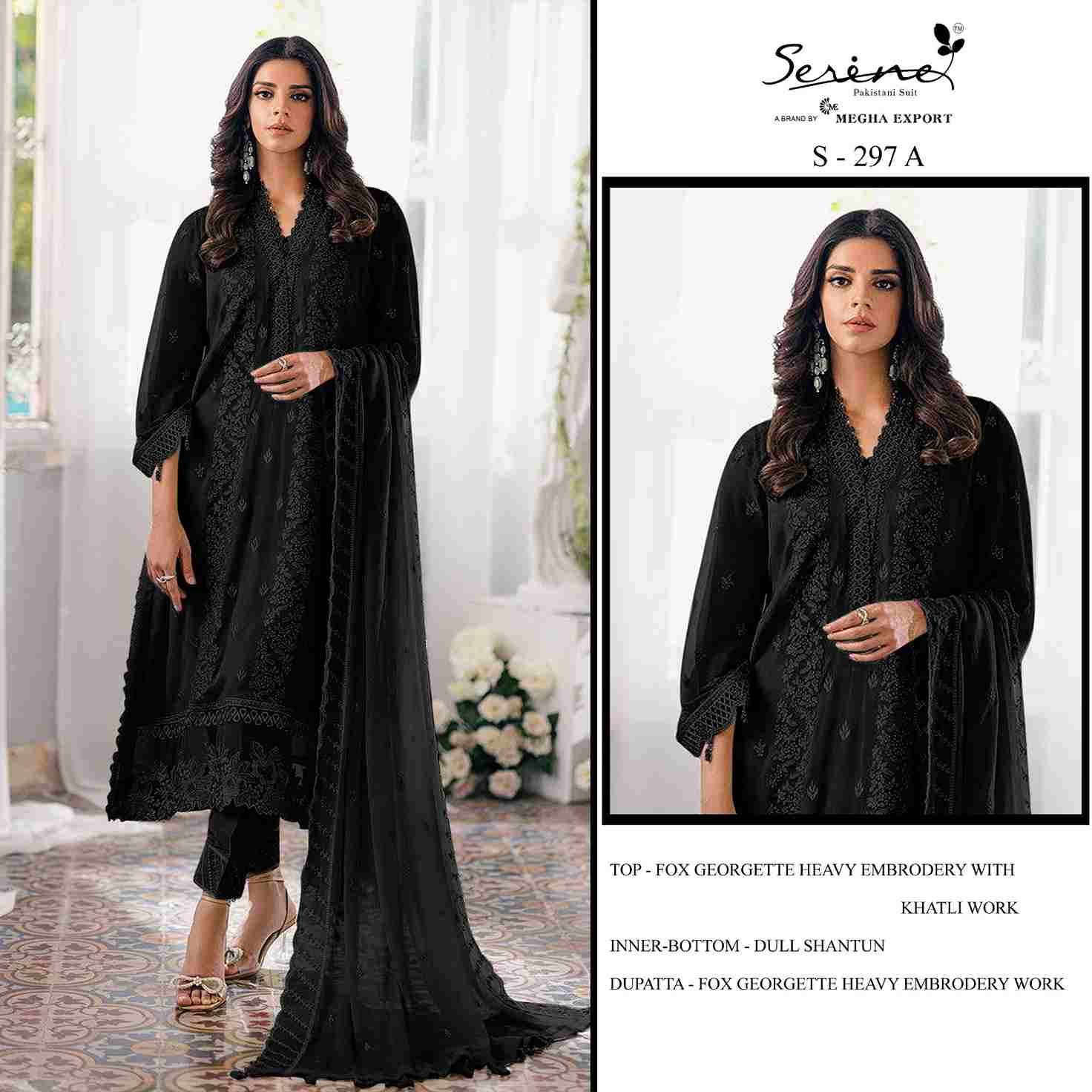 Serene Hit Design S-297 Colours By Serene S-297-A To S-297-D Series Designer Pakistani Suits Beautiful Fancy Colorful Stylish Party Wear & Occasional Wear Faux Georgette Embroidered Dresses At Wholesale Price