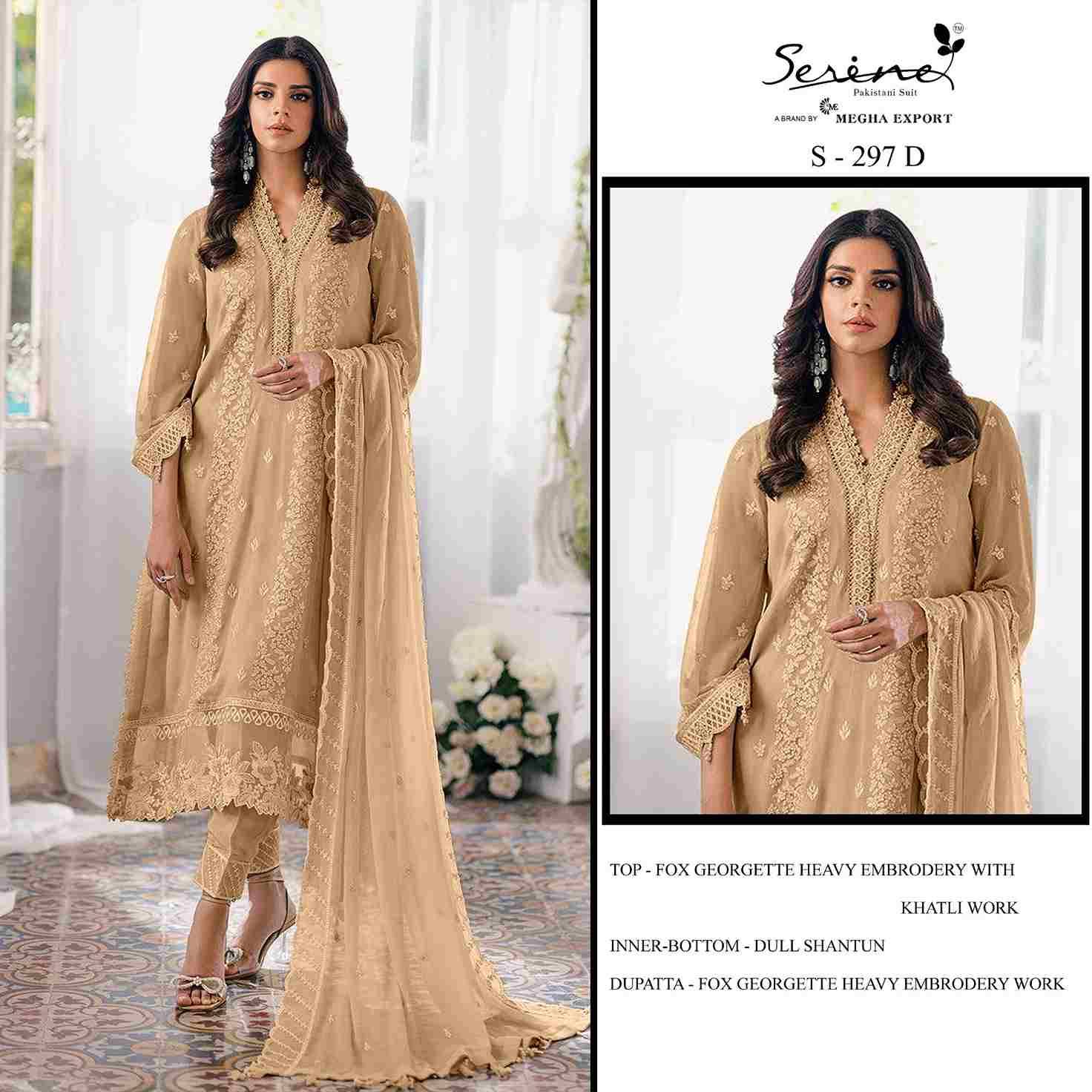 Serene Hit Design S-297 Colours By Serene S-297-A To S-297-D Series Designer Pakistani Suits Beautiful Fancy Colorful Stylish Party Wear & Occasional Wear Faux Georgette Embroidered Dresses At Wholesale Price