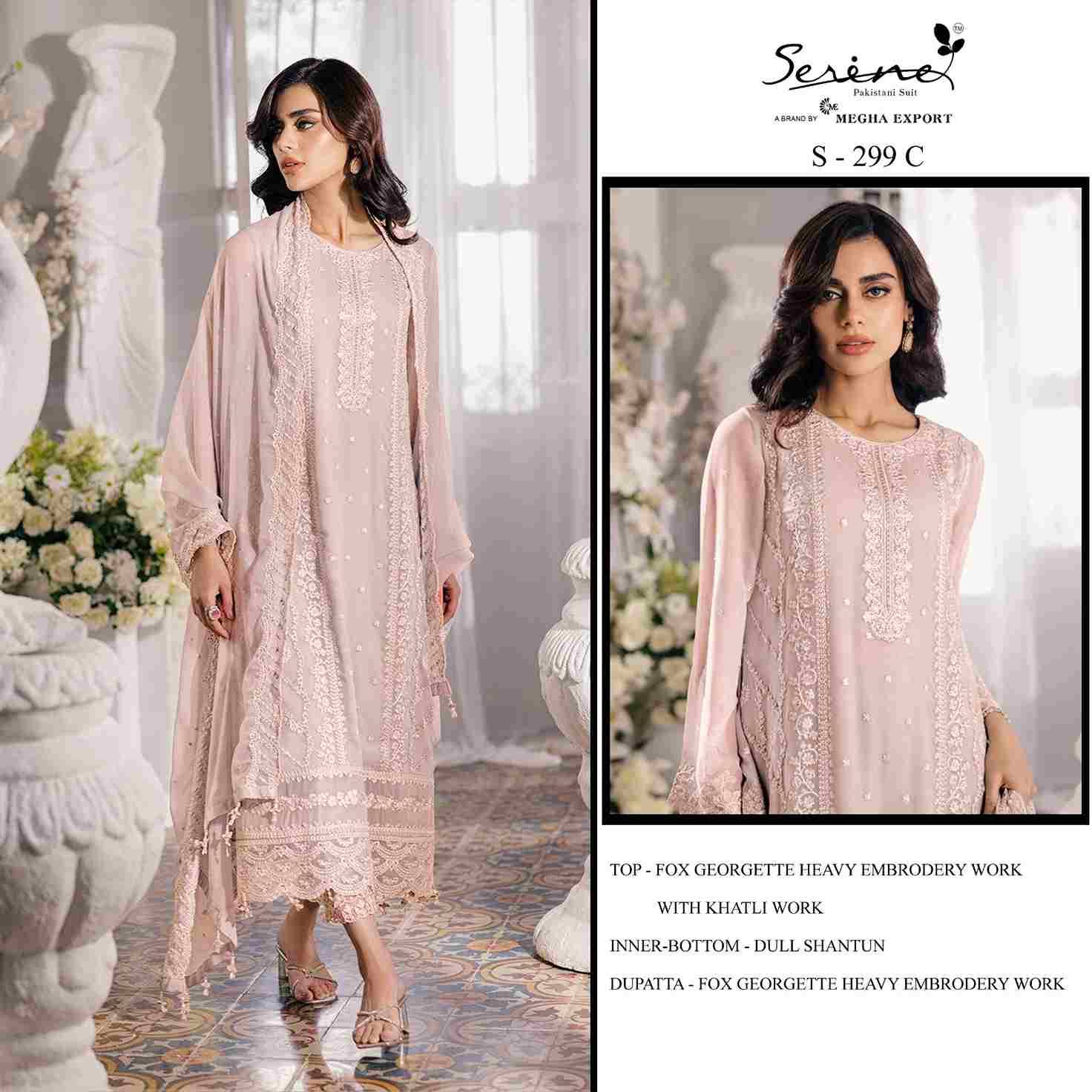 Serene Hit Design S-299 Colours By Serene S-299-A To S-299-D Series Designer Pakistani Suits Beautiful Fancy Colorful Stylish Party Wear & Occasional Wear Faux Georgette Embroidered Dresses At Wholesale Price