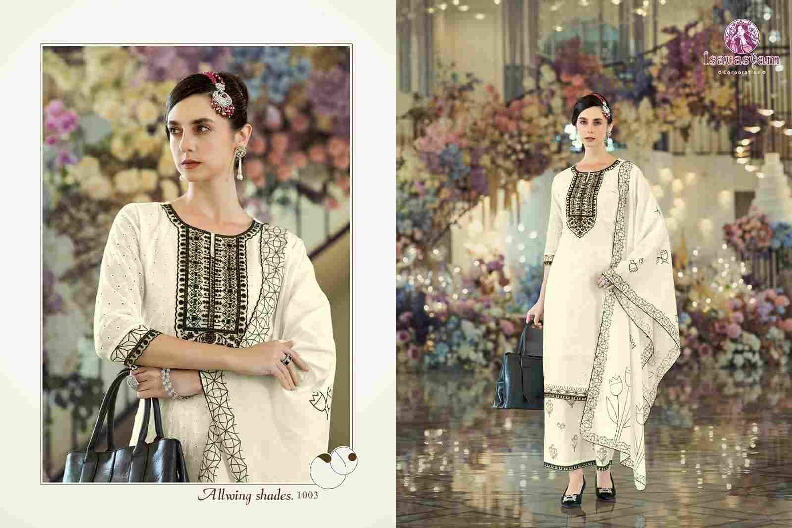 Cream Kashish By Isavasyam 1001 To 1004 Series Beautiful Stylish Festive Suits Fancy Colorful Casual Wear & Ethnic Wear & Ready To Wear Cotton With Work Dresses At Wholesale Price