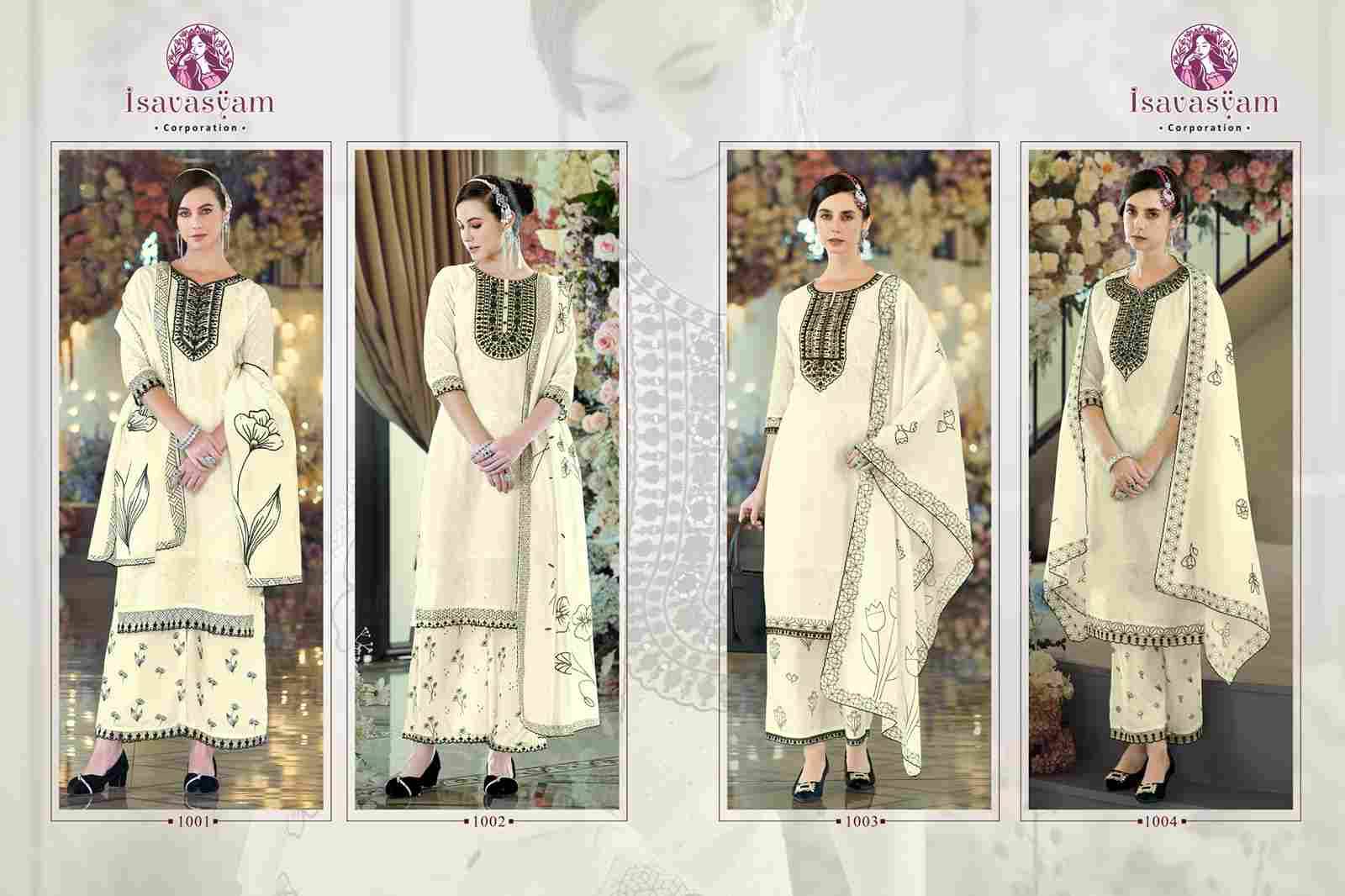 Cream Kashish By Isavasyam 1001 To 1004 Series Beautiful Stylish Festive Suits Fancy Colorful Casual Wear & Ethnic Wear & Ready To Wear Cotton With Work Dresses At Wholesale Price