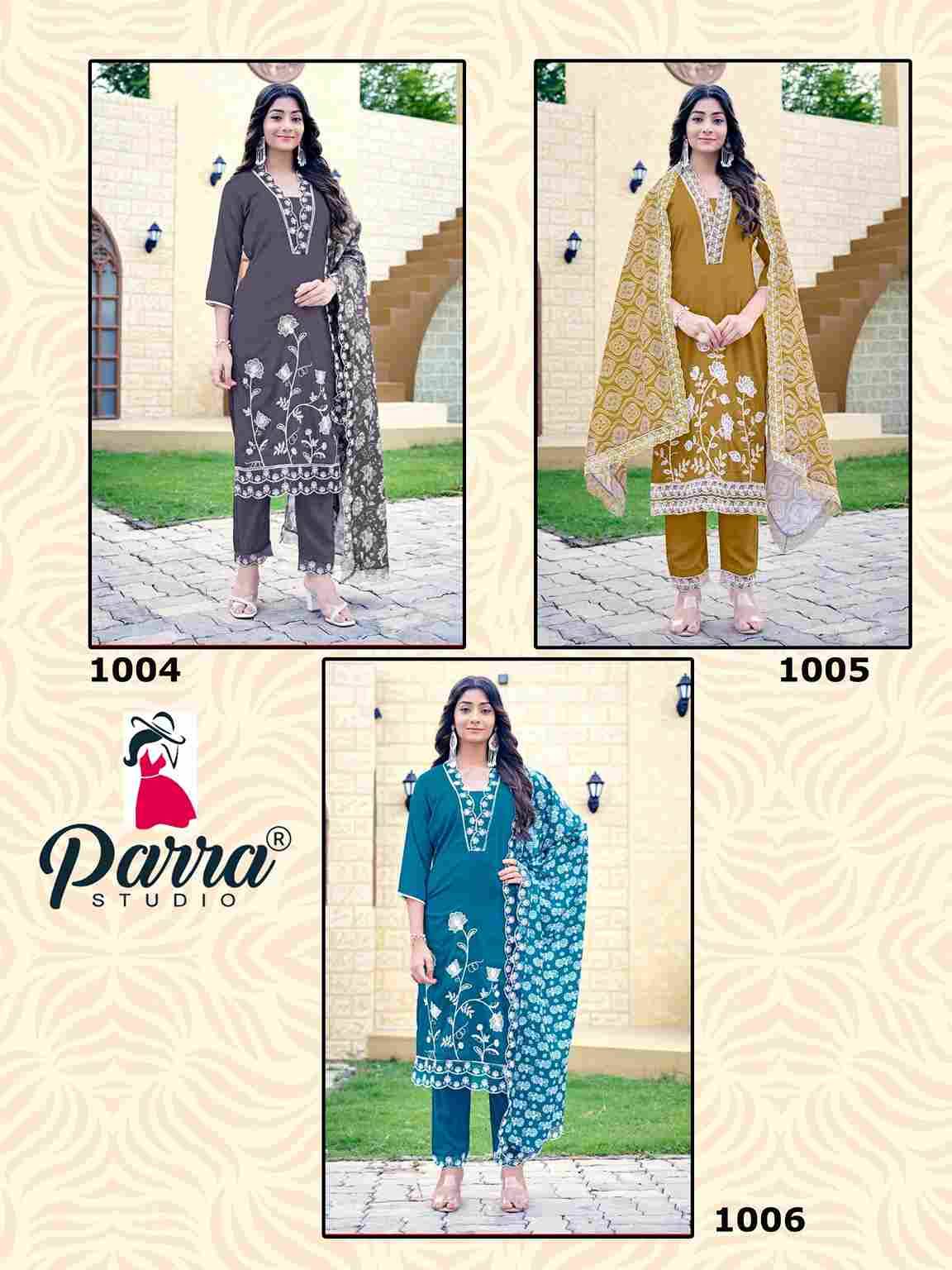 Kajal By Parra Studio 1001 To 1006 Series Beautiful Festive Suits Colorful Stylish Fancy Casual Wear & Ethnic Wear Parampara Silk Print Dresses At Wholesale Price