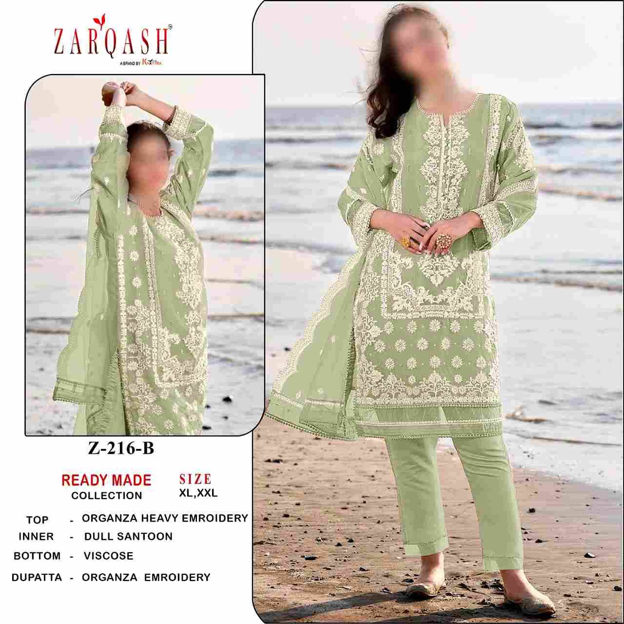 Zarqash Hit Design Z-216 Colours By Zarqash Z-216-A To Z-216-C Series Beautiful Pakistani Suits Colorful Stylish Fancy Casual Wear & Ethnic Wear Organza Dresses At Wholesale Price