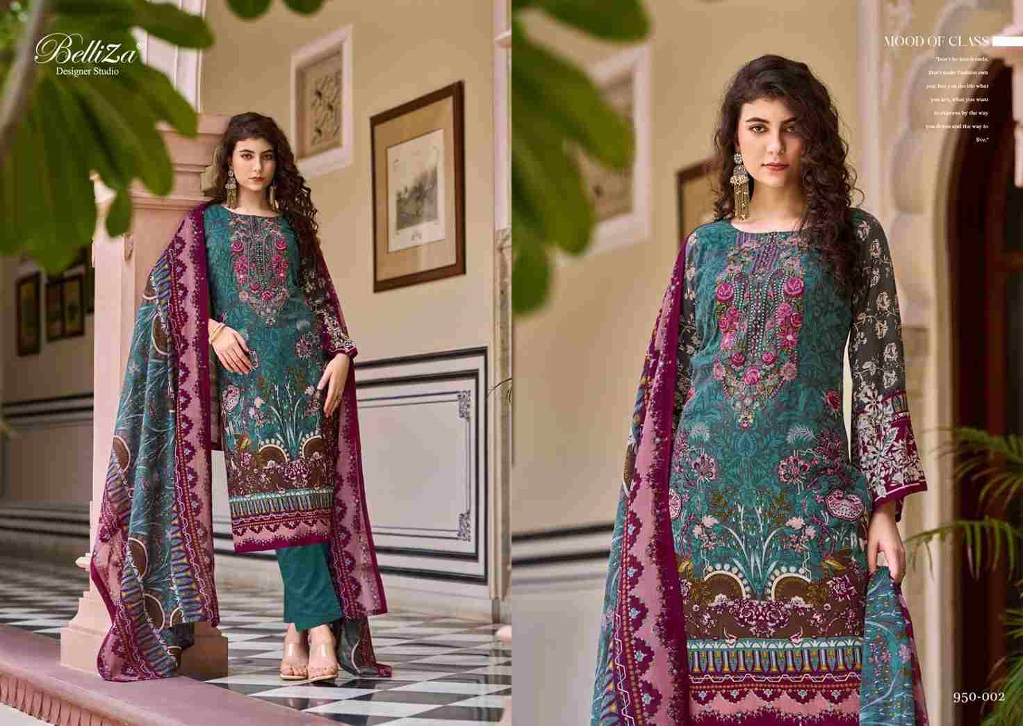 Riwayat Vol-2 By Belliza 950-001 To 950-008 Series Beautiful Festive Suits Stylish Fancy Colorful Casual Wear & Ethnic Wear Pure Viscose Rayon Print Dresses At Wholesale Price