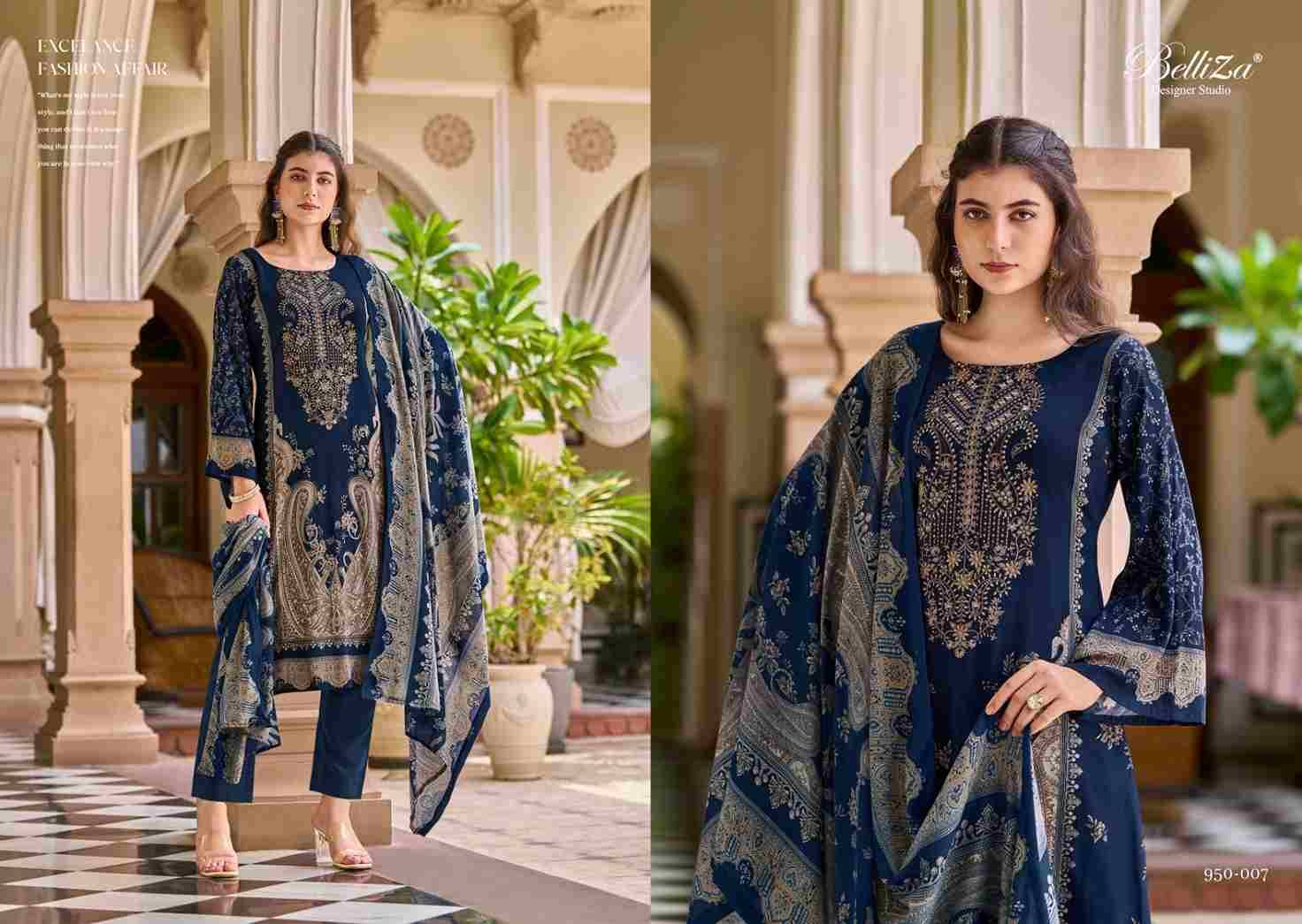 Riwayat Vol-2 By Belliza 950-001 To 950-008 Series Beautiful Festive Suits Stylish Fancy Colorful Casual Wear & Ethnic Wear Pure Viscose Rayon Print Dresses At Wholesale Price