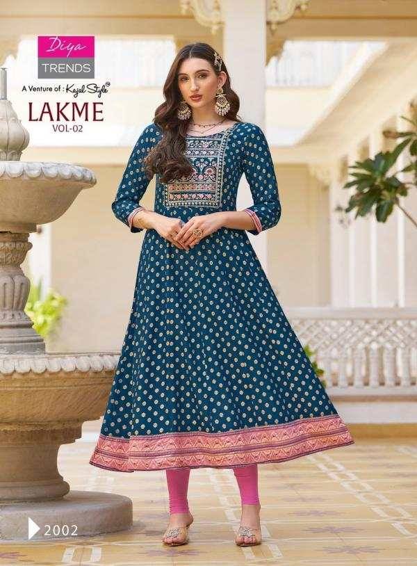 Lakme Vol-2 By Diya Trends 2001 To 2008 Series Designer Stylish Fancy Colorful Beautiful Party Wear & Ethnic Wear Collection Rayon Embroidered Gown At Wholesale Price