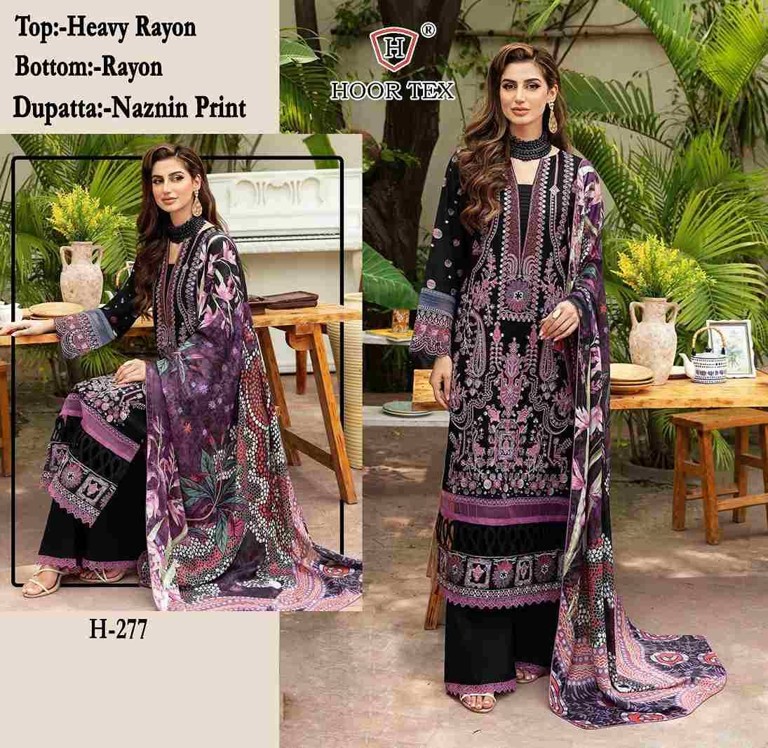 Hoor Tex Hit Design H-277 By Hoor Tex Designer Festive Pakistani Suits Collection Beautiful Stylish Fancy Colorful Party Wear & Occasional Wear Rayon Embroidered Dresses At Wholesale Price