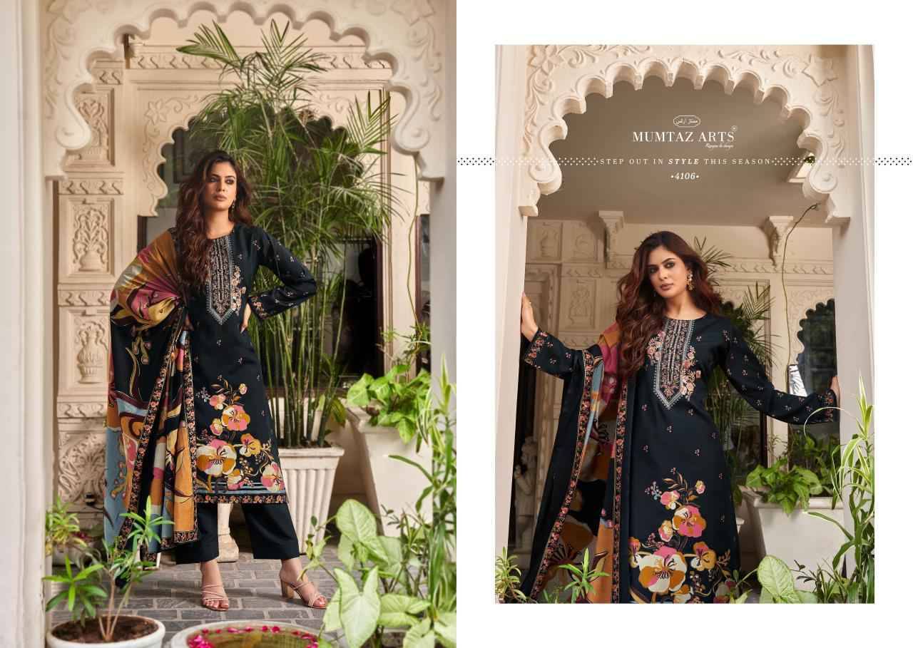 Mannat By Mumtaz Arts 4101 To 4106 Series Beautiful Festive Suits Colorful Stylish Fancy Casual Wear & Ethnic Wear Pure Muslin Print With Work Dresses At Wholesale Price