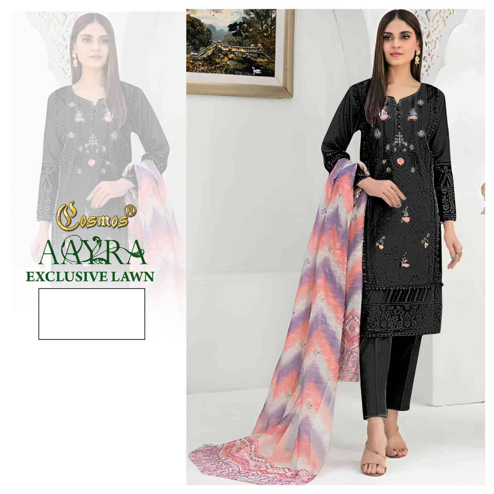 Aayra Exclusive Lawn By Cosmos 01 To 04 Series Beautiful Pakistani Suits Colorful Stylish Fancy Casual Wear & Ethnic Wear Pure Lawn Cotton Embroidered Dresses At Wholesale Price