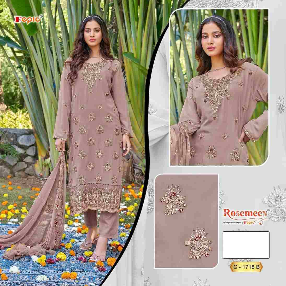 Fepic 1718 Colours By Fepic 1718-A To 1718-B Series Designer Pakistani Suits Beautiful Stylish Fancy Colorful Party Wear & Occasional Wear Georgette Embroidered Dresses At Wholesale Price