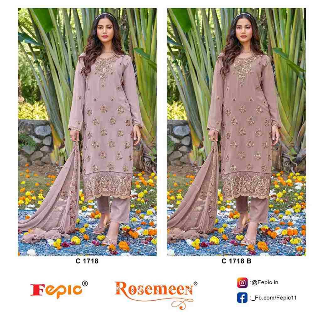 Fepic 1718 Colours By Fepic 1718-A To 1718-B Series Designer Pakistani Suits Beautiful Stylish Fancy Colorful Party Wear & Occasional Wear Georgette Embroidered Dresses At Wholesale Price