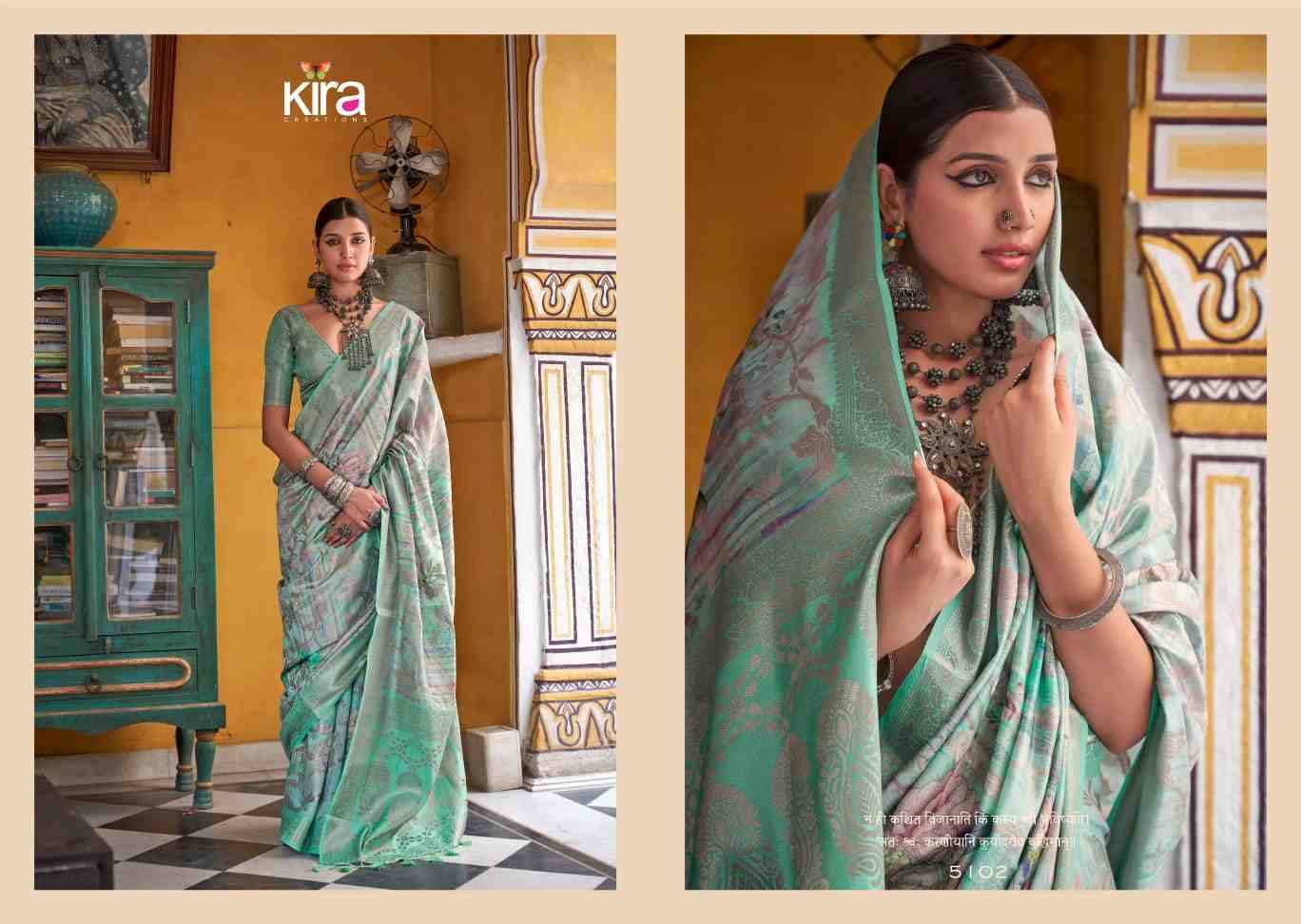 Kaarikaa By Kira 5101 To 5109 Series Indian Traditional Wear Collection Beautiful Stylish Fancy Colorful Party Wear & Occasional Wear Silk Sarees At Wholesale Price