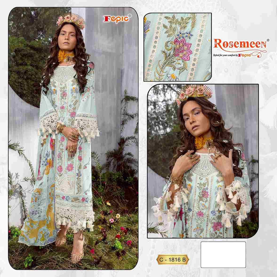 Fepic 1816 Colours By Fepic 1816-A To 1816-C Series Beautiful Pakistani Suits Colorful Stylish Fancy Casual Wear & Ethnic Wear Pure Cotton Embroidered Dresses At Wholesale Price