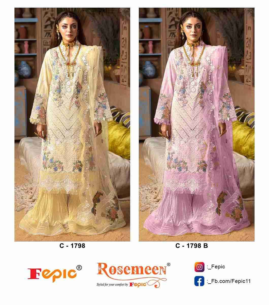 Fepic 1798 Colours By Fepic 1798-A To 1798-B Series Beautiful Pakistani Suits Colorful Stylish Fancy Casual Wear & Ethnic Wear Pure Cotton Embroidered Dresses At Wholesale Price